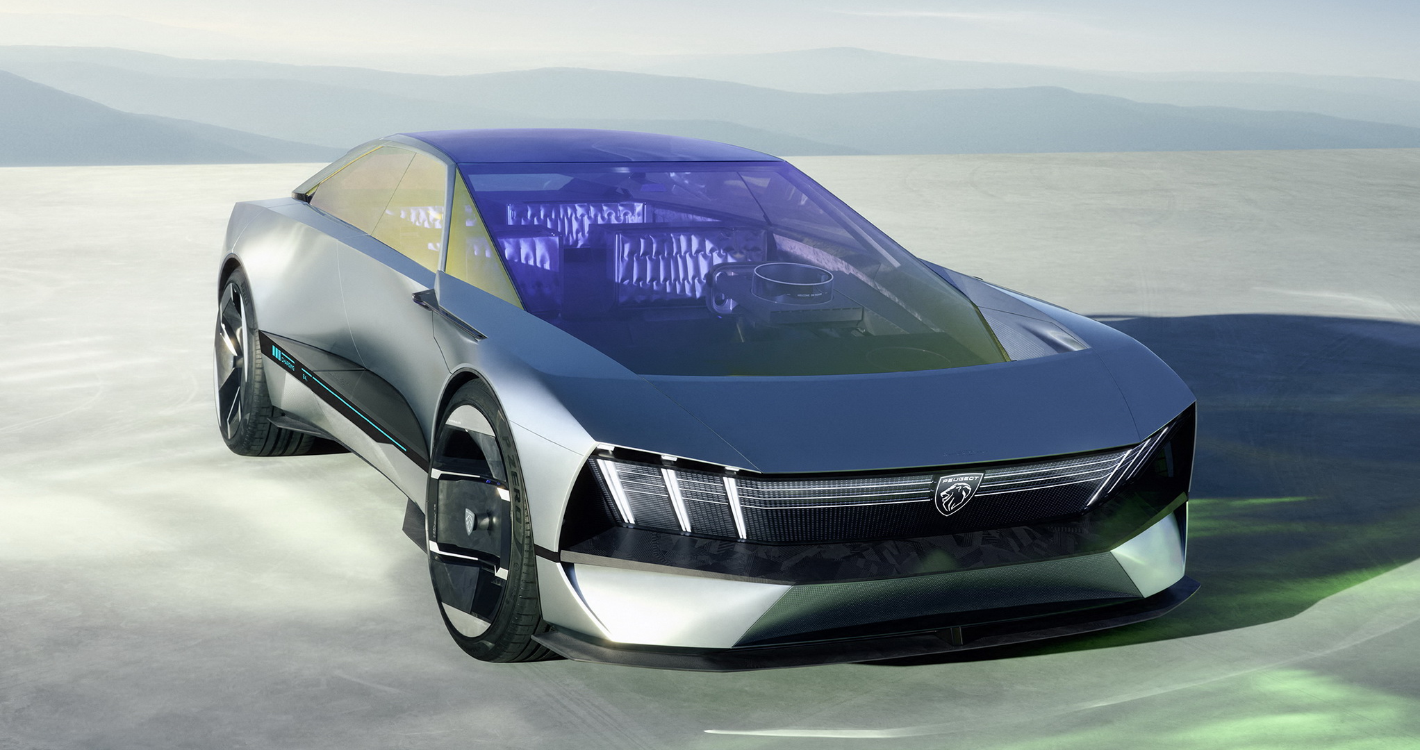 Futurystyczne wnętrze, dużo szkła i dziura w kierownicy - Peugeot zaprezentował Inception Concept