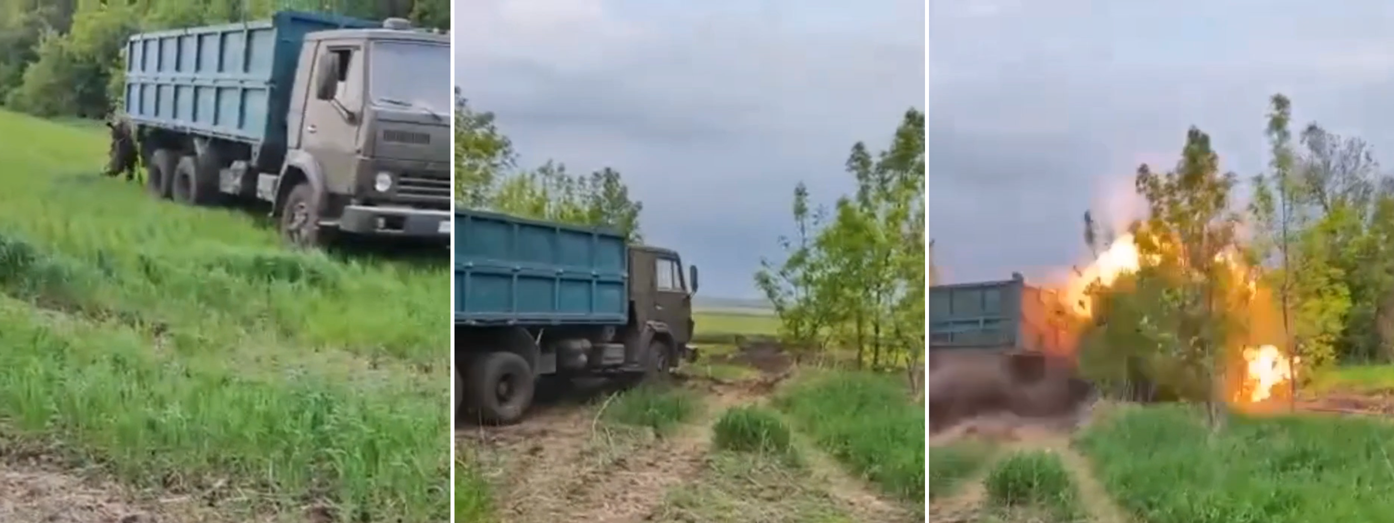 Rosjanie stworzyli KAMAZ-kamikaze do ataku na Siły Zbrojne Ukrainy, ale eksplodował 10 sekund po starcie