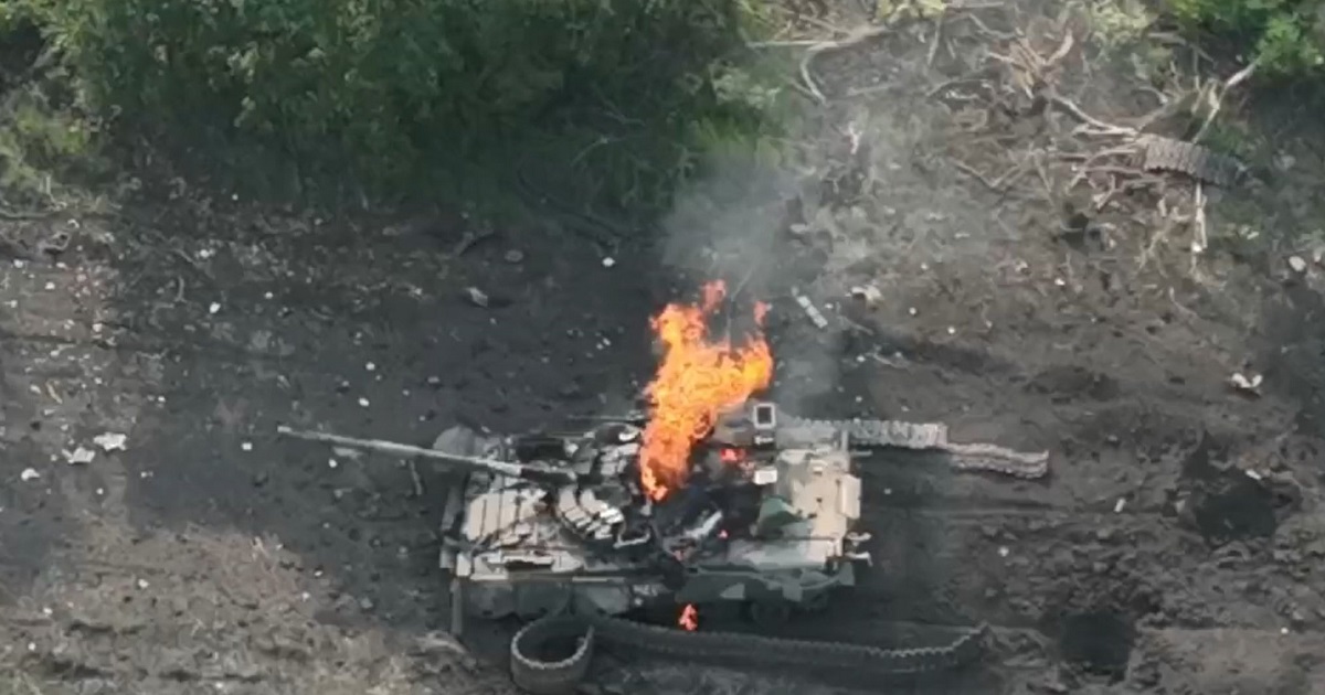 Ukraińskie Siły Zbrojne niszczą kolejny rosyjski czołg T-80BV