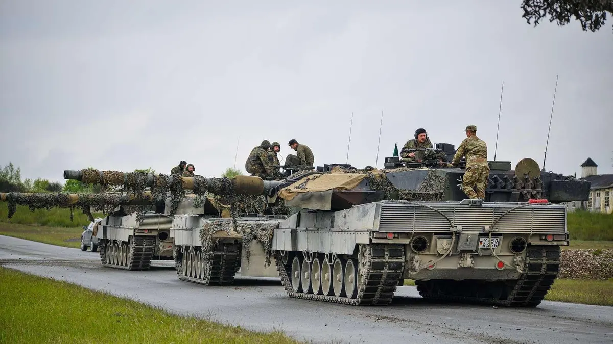 Ukraińskie Siły Zbrojne pokazują rzadkie wideo niemieckiego czołgu Leopard 2A6 działającego na linii frontu