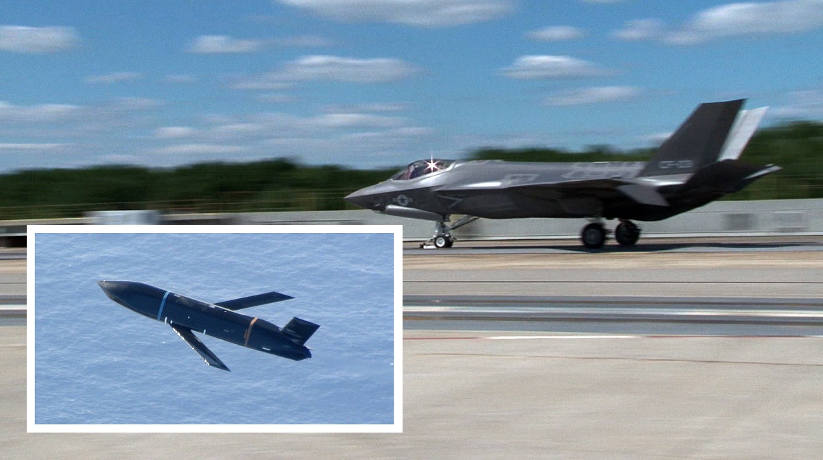 Myśliwiec piątej generacji F-35C Lightning II będzie w stanie niszczyć okręty za pomocą pocisku dalekiego zasięgu AGM-158C LRASM.