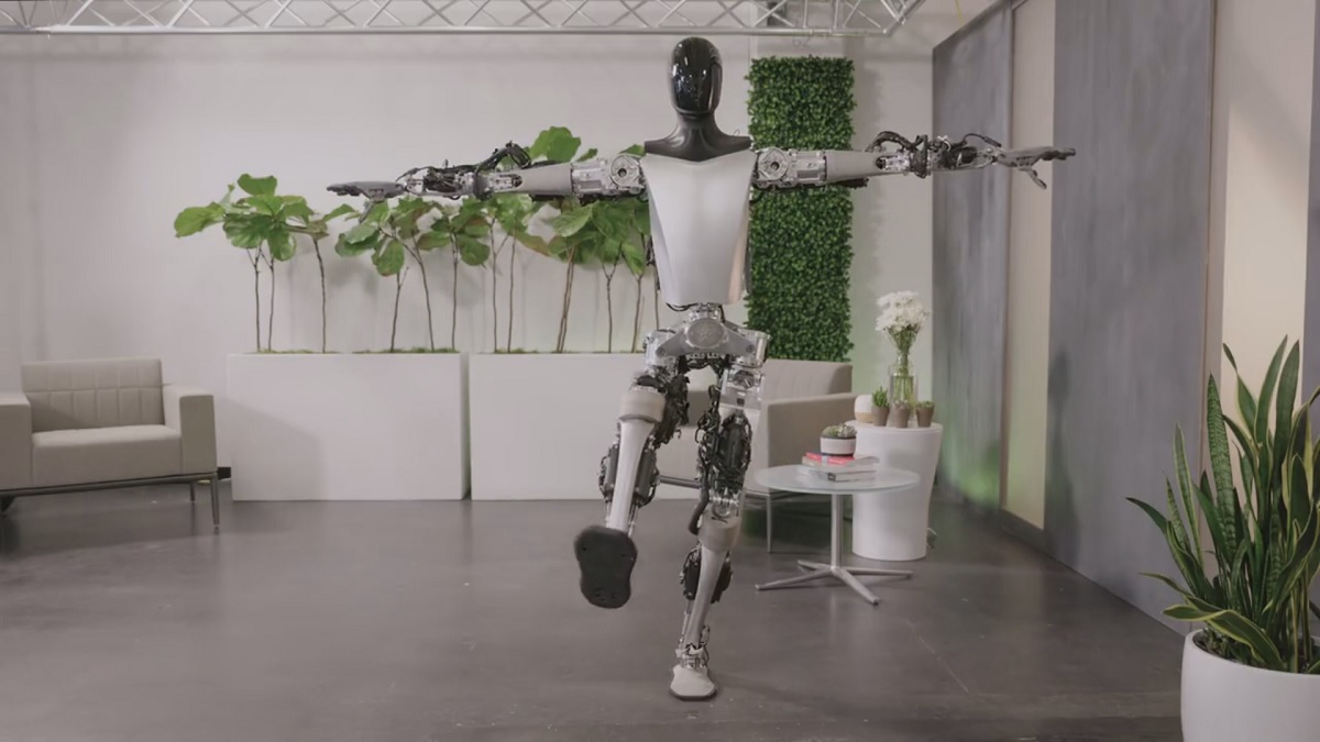 Tesla zademonstrowała możliwości humanoidalnego robota Optimus, który potrafi stać na jednej nodze i sortować przedmioty.