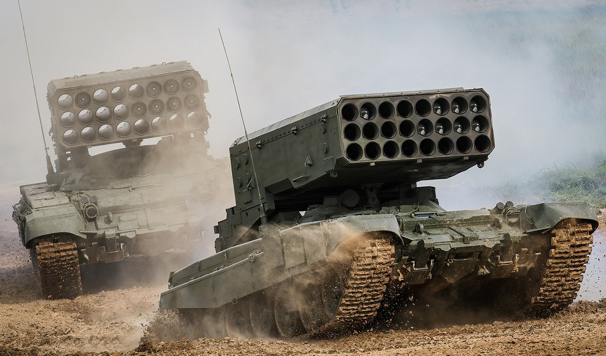 Ukraińskie siły zbrojne zniszczyły ciężki miotacz ognia TOS-1A, uważany za najpotężniejszą rosyjską broń niejądrową