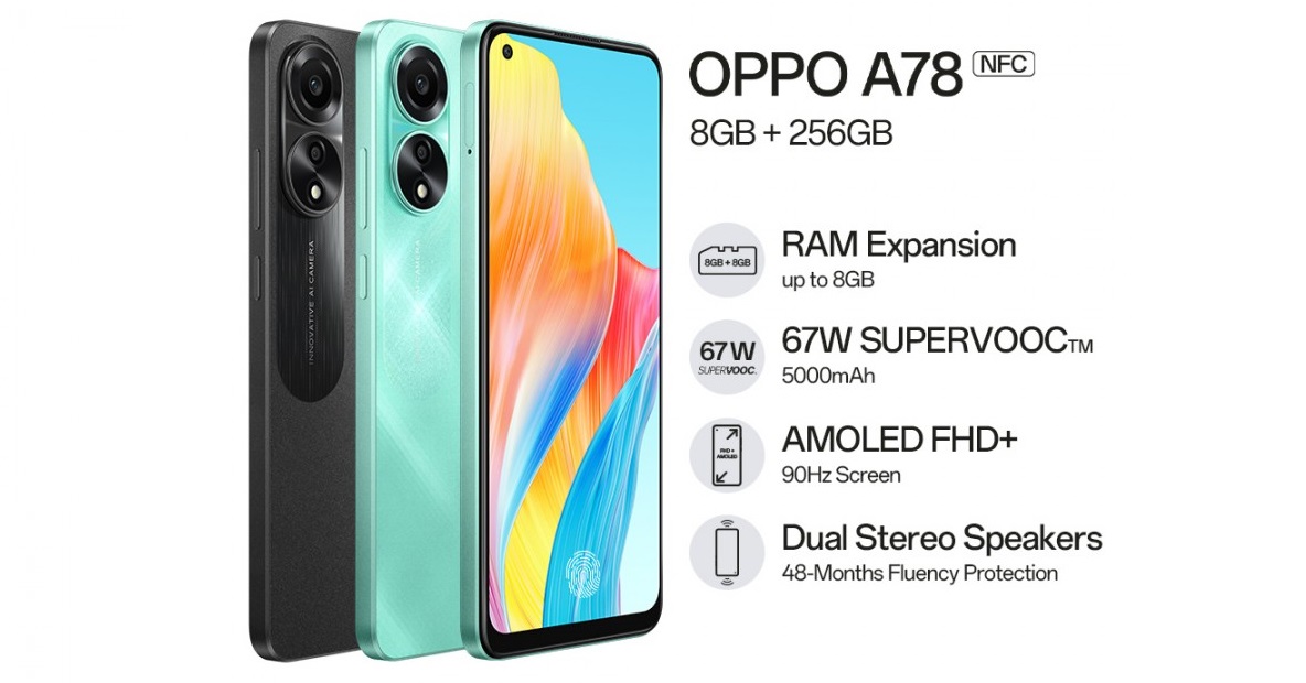 OPPO A78 4G - Snapdragon 680, wyświetlacz AMOLED 90 Hz i ładowanie 67 W za 235 USD