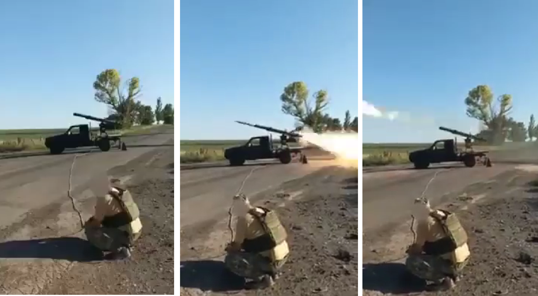 Ukraińskie wojsko pokazało w akcji „domowej roboty” MLRS „Grad” na podwoziu cywilnego samochodu
