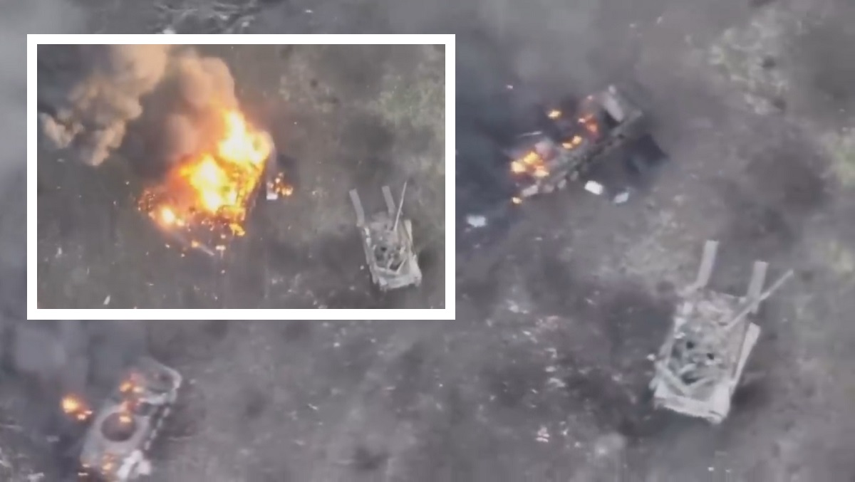 Siły ukraińskie zniszczyły dwa rosyjskie czołgi T-80BV i dwa bojowe wozy piechoty w jednej bitwie.