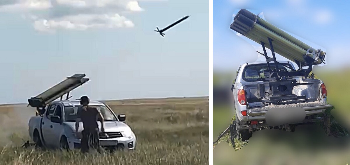 Ukraińskie wojsko pokazało „domowej roboty” MLRS zamontowane na podwoziu zwykłego samochodu