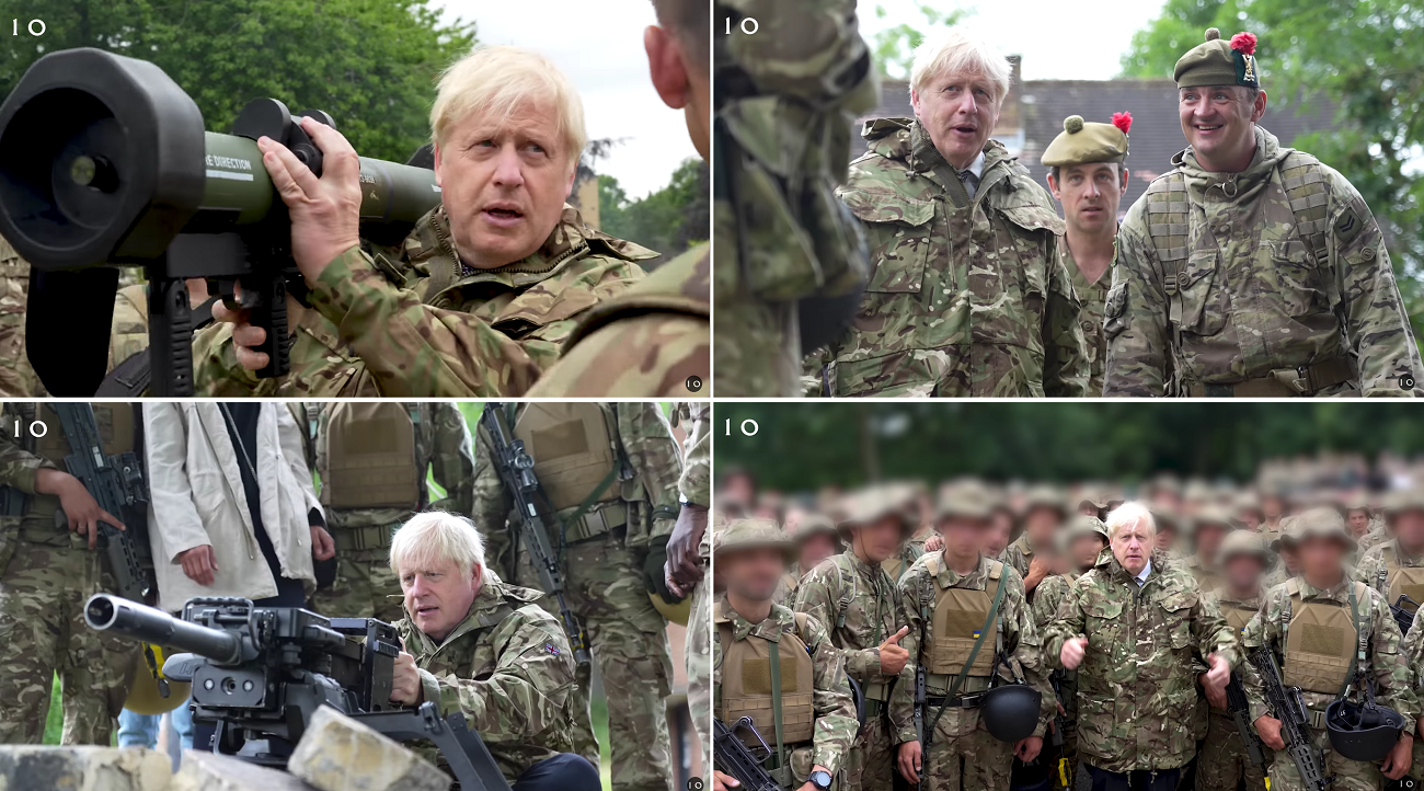 Boris Johnson trenował z ukraińskimi żołnierzami podczas ćwiczeń w Wielkiej Brytanii