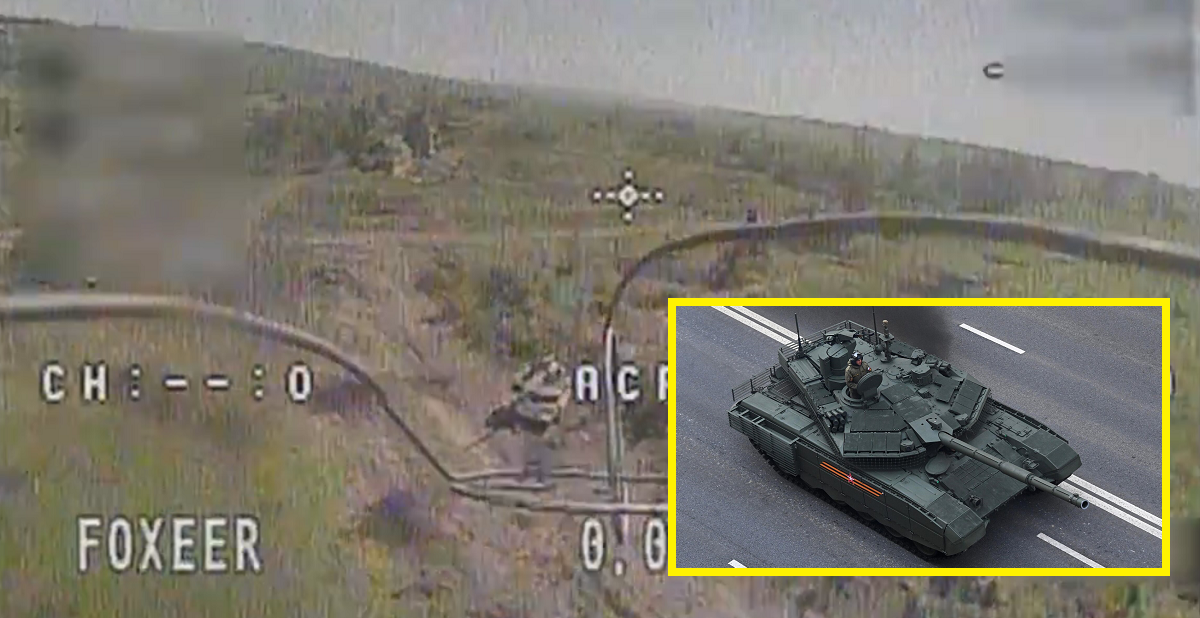 Ukraińskie drony FPV trafiły w zmodernizowany rosyjski czołg T-90M o wartości co najmniej 2,5 mln USD