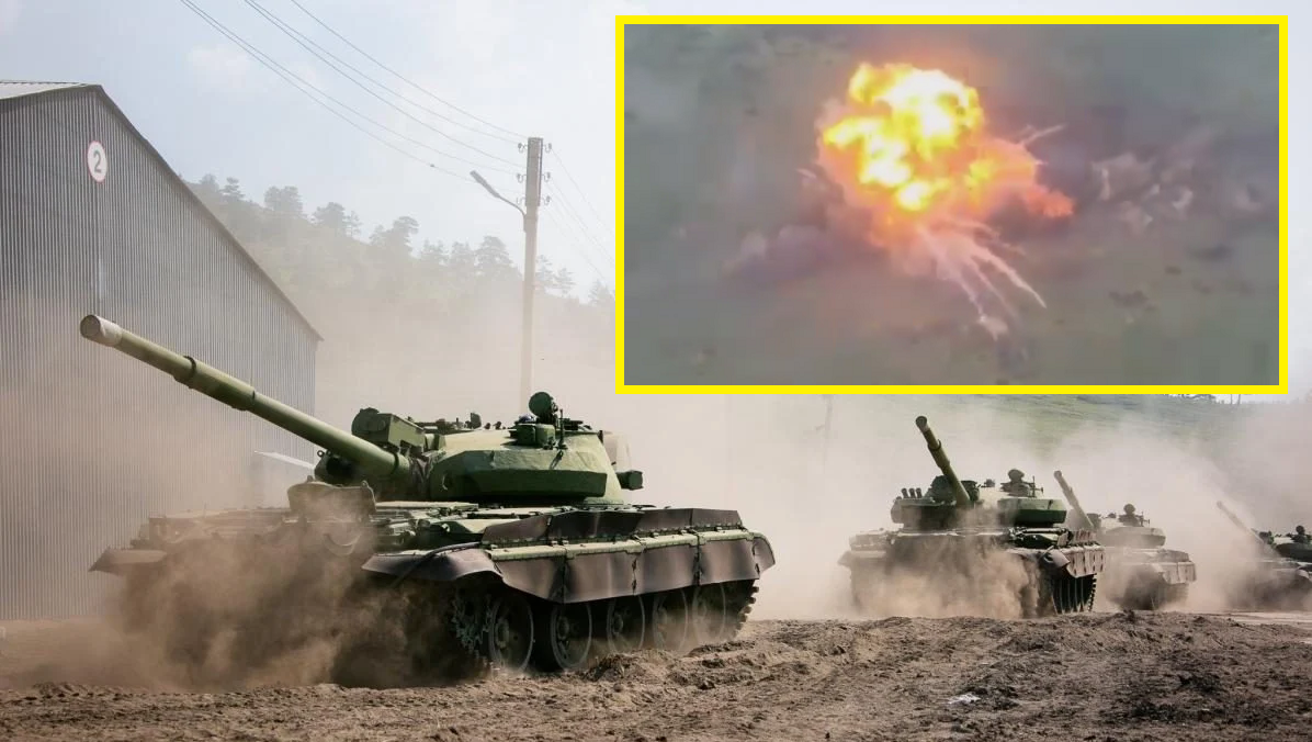 Ukraińskie Siły Zbrojne niszczą rosyjski czołg kamikadze T-62 przy użyciu 6 000 kg trotylu