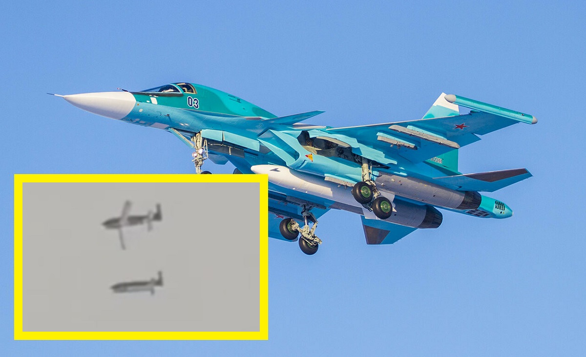 Rosyjska propaganda opublikowała pierwszy film przedstawiający wystrzelenie analogu JDAM przez myśliwiec Su-34, pokazujący bombę FAB-500 M62 z modułem planowania i korekcji.