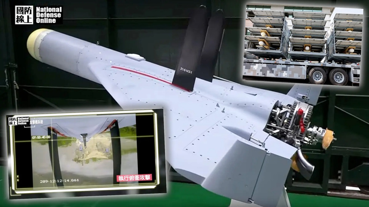 Tajwan pokazał rzadkie nagranie bojowe drona kamikadze Chien Hsiang o maksymalnym zasięgu startu wynoszącym 1000 km.