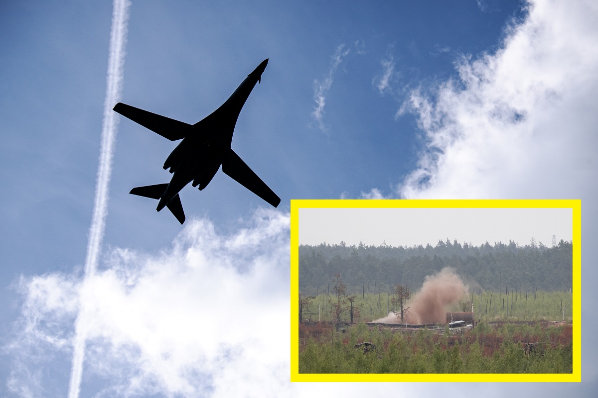 Amerykańskie bombowce strategiczne B-1B Lancer po raz pierwszy zrzucają bomby podczas ćwiczeń na Łotwie