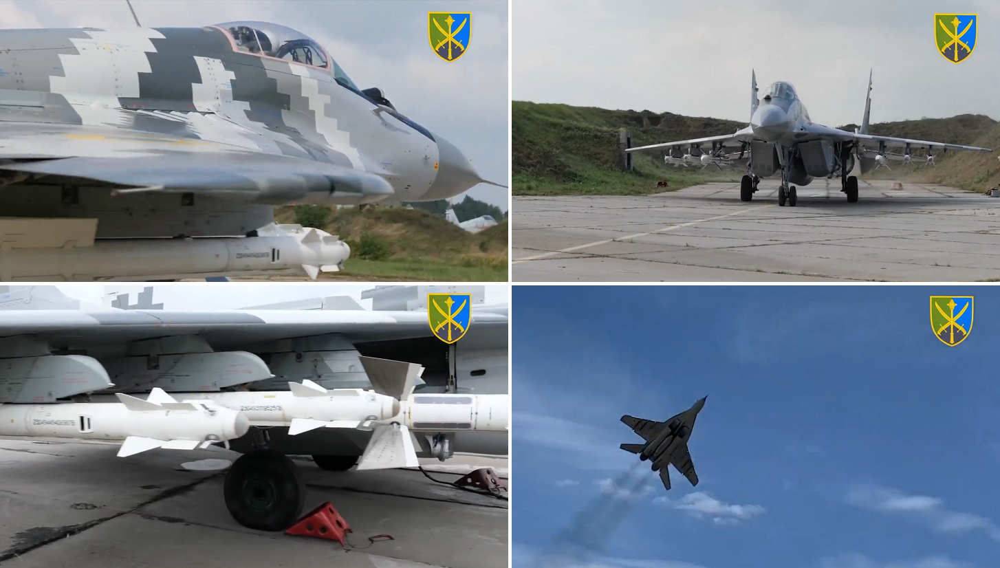 Opublikowano wideo bardzo rzadkiego ukraińskiego myśliwca MiG-29 z pociskami R-27 i R-73