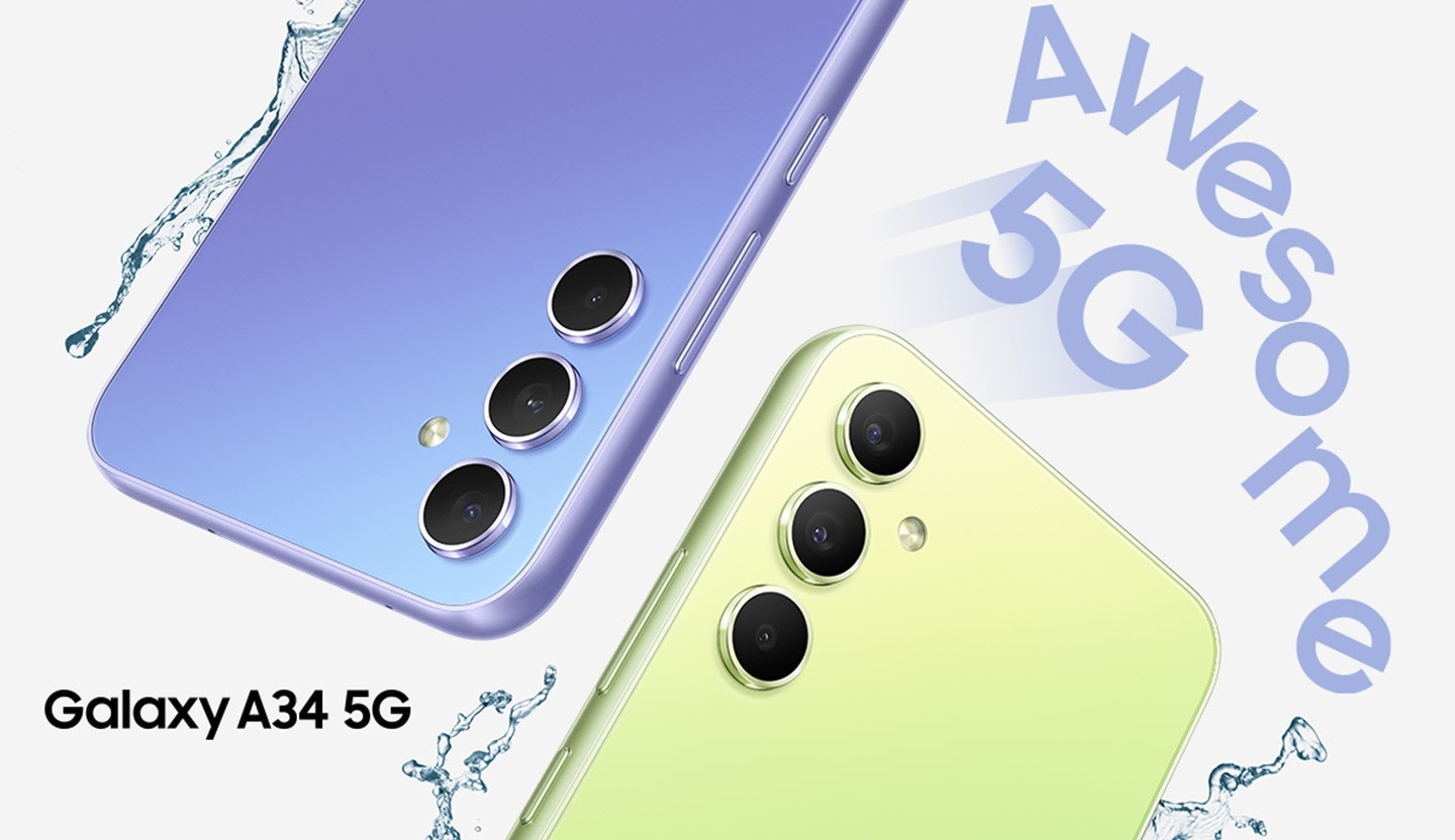 Samsung Galaxy A34 5G - Dimensity 1080, aparat 48MP, IP67 i One UI 5 z Androidem 13.
