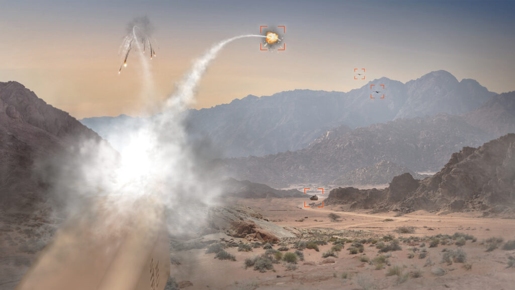 BAE Systems przetestowało zdolność niekierowanych pocisków kierowanych APKWS do niszczenia dronów latających z prędkością do 160 km/h