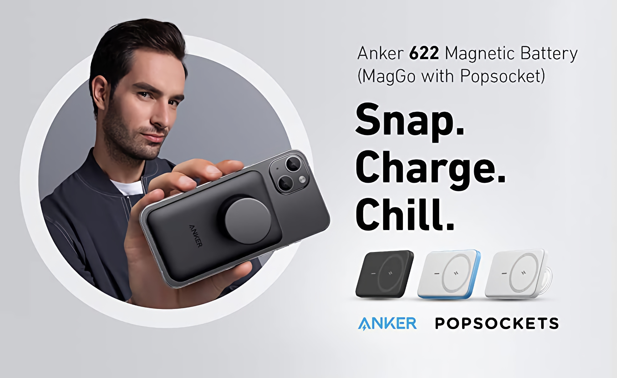 Anker odsłania magnetyczną baterię do iPhone'a z PopSocket, portem USB-C i mocą 7,5W