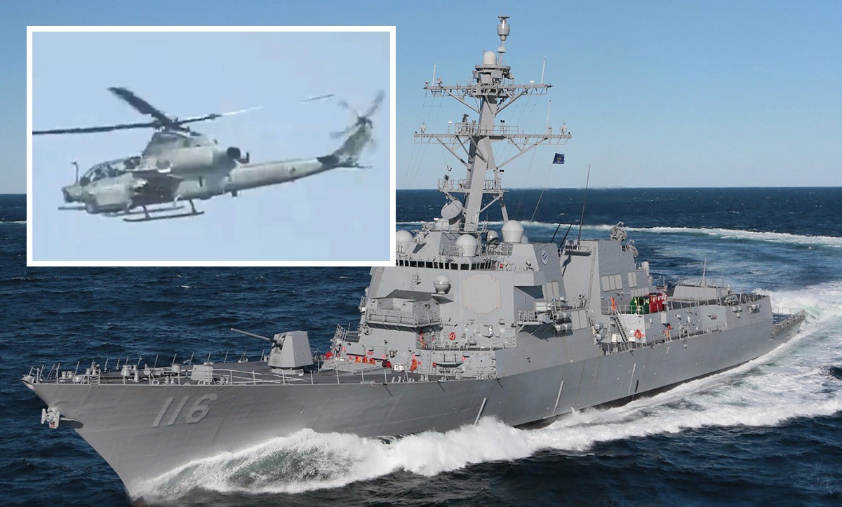 Iran zagroził zestrzeleniem amerykańskich helikopterów AH-1Z, UH-1Y i MH-60 chroniących USS Thomas Hudner i inne okręty wojenne oraz zmusił je do lądowania - USA temu zaprzecza