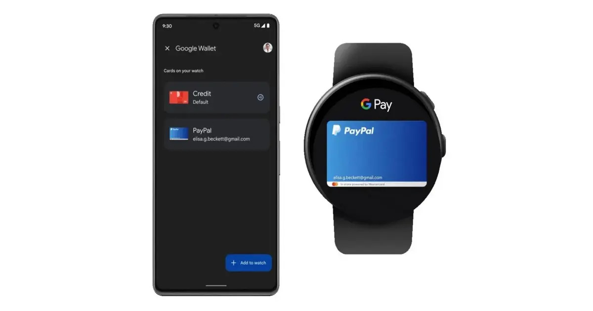 Portfel Google na Wear OS obsługuje PayPal