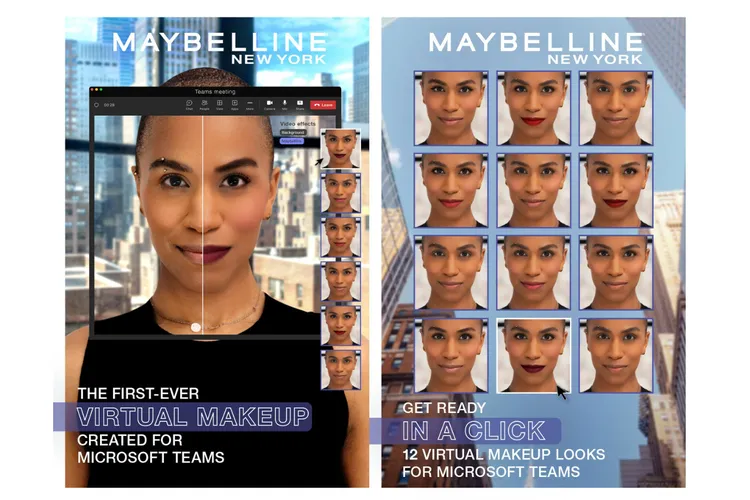 Microsoft Teams dodaje filtry do makijażu Maybelline ze sztuczną inteligencją