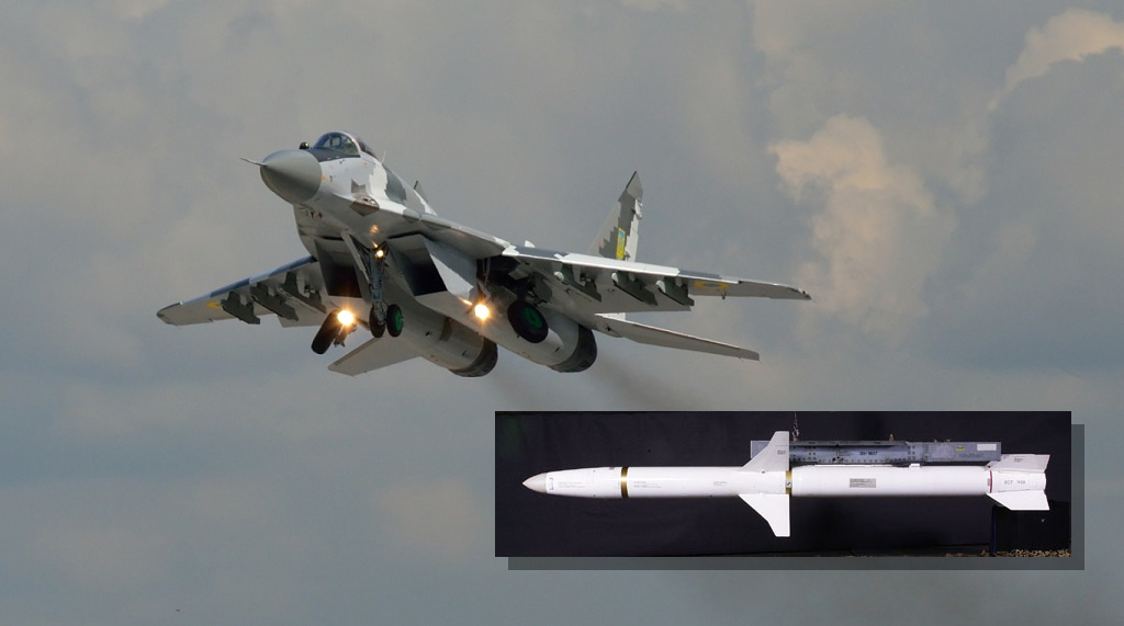 Pilot Sił Powietrznych Ukrainy nakręcił spektakularne wideo z działania bojowego myśliwca MiG-29 i pokazał odpalenie pocisków AGM-88 HARM