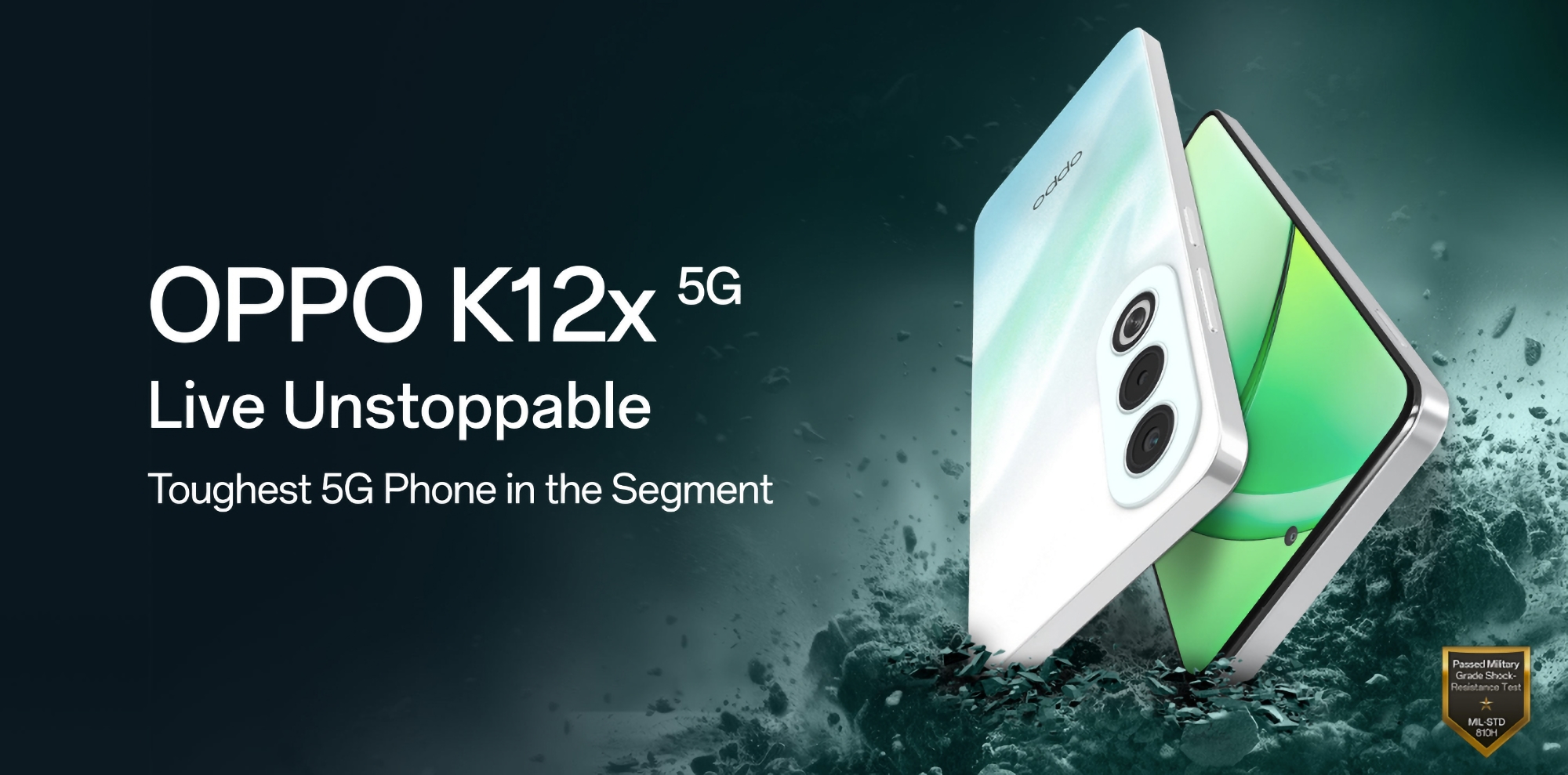 OPPO K12x 5G z ekranem 120 Hz, układem MediaTek Dimensity 6300 i ochroną MIL-STD-810H/IP54 zadebiutował poza Chinami 
