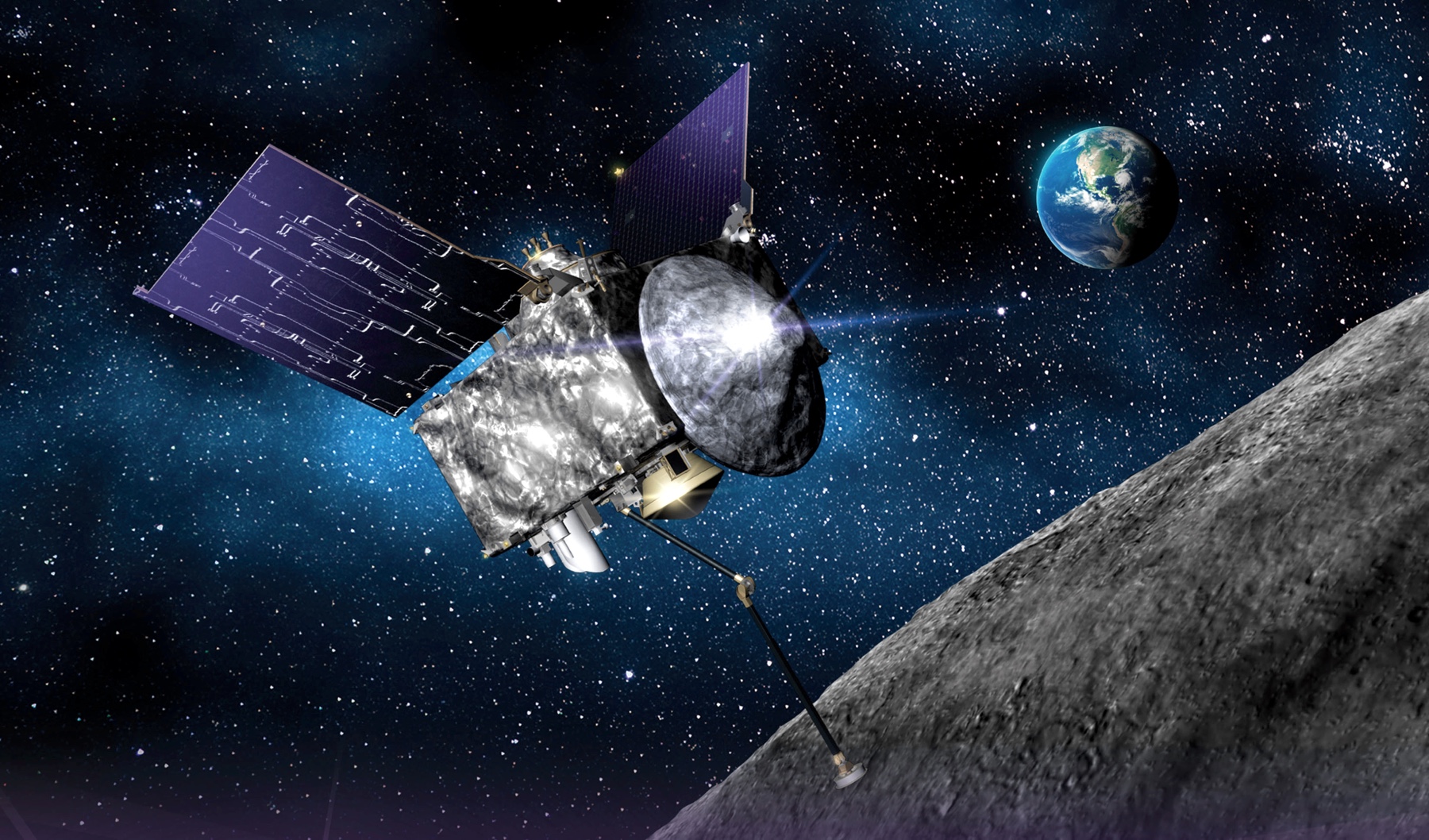 Powierzchnia sondy OSIRIS-REx asteroidy NASA, na której wylądowała, była jak "dołek plastikowej kulki"