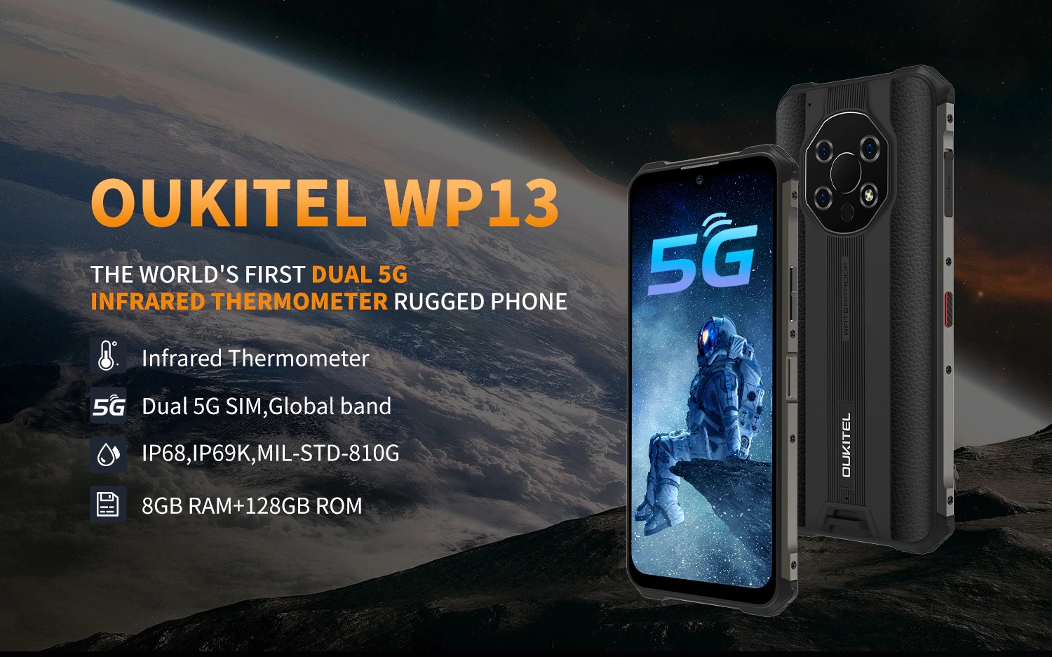 OUKITEL WP13: Wytrzymały smartfon z chipem MediaTek Dimensity 700, termometrem na podczerwień i NFC za 200 dolarów