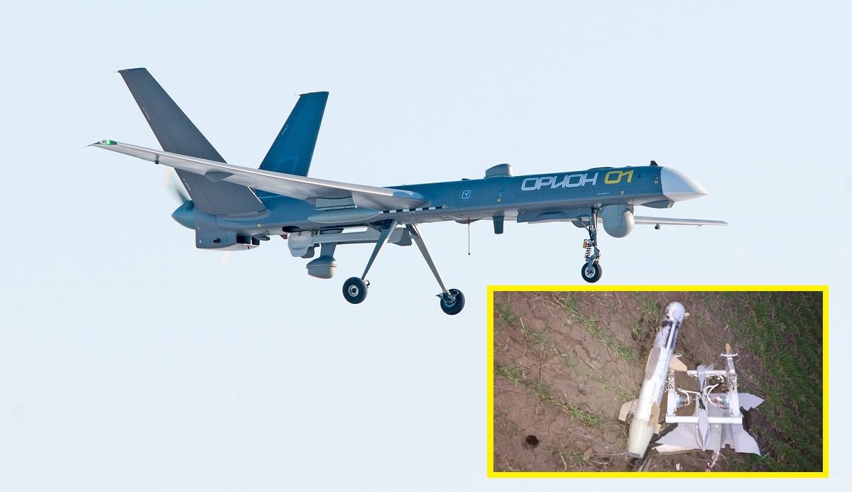Siły zbrojne Ukrainy niszczą bardzo rzadkiego rosyjskiego drona Orion wyposażonego w kierowaną bombę lotniczą KAB-20