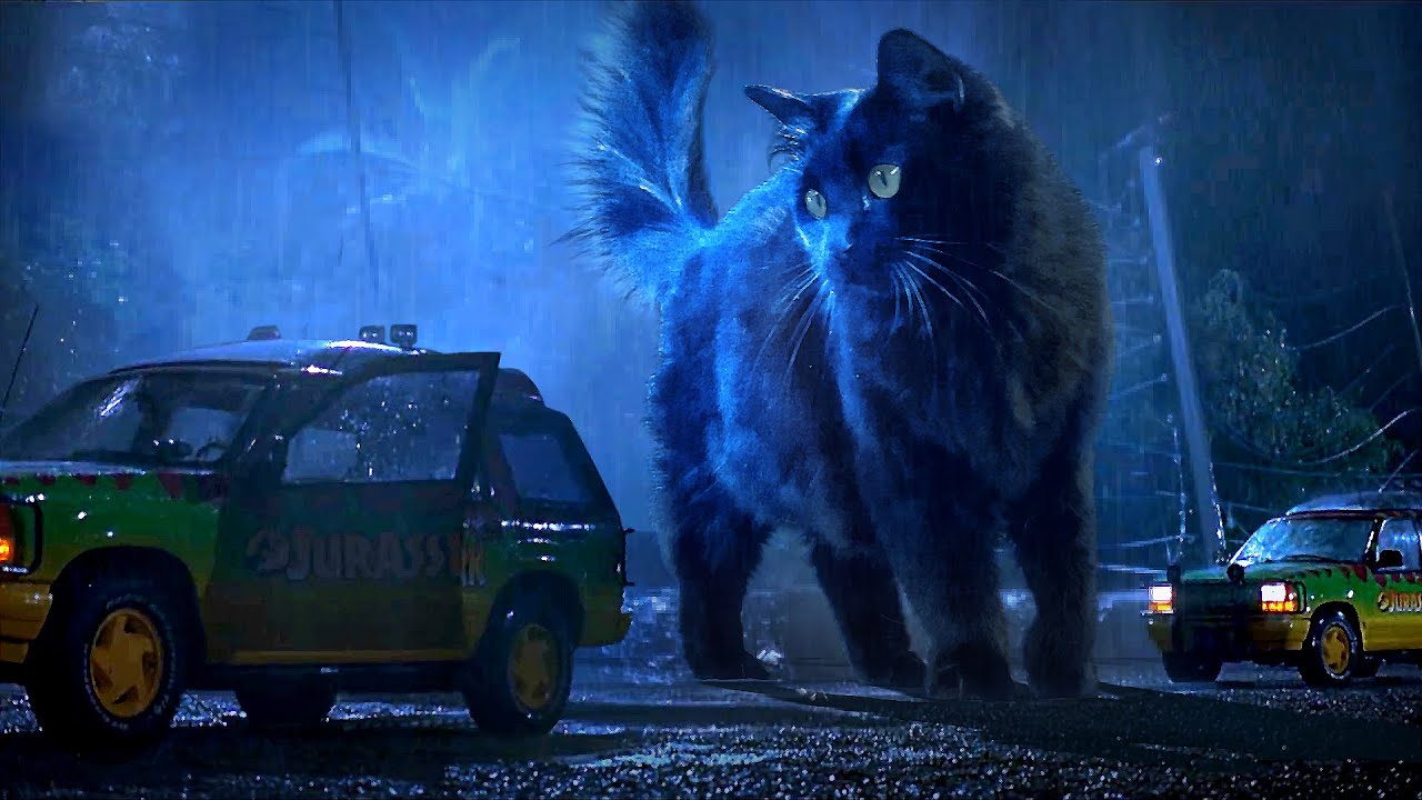 15 milionów wyświetleń w półtora tygodnia: OwlKitty pokazał zabawny "Park Jurajski" z kotem zamiast dinozaurów