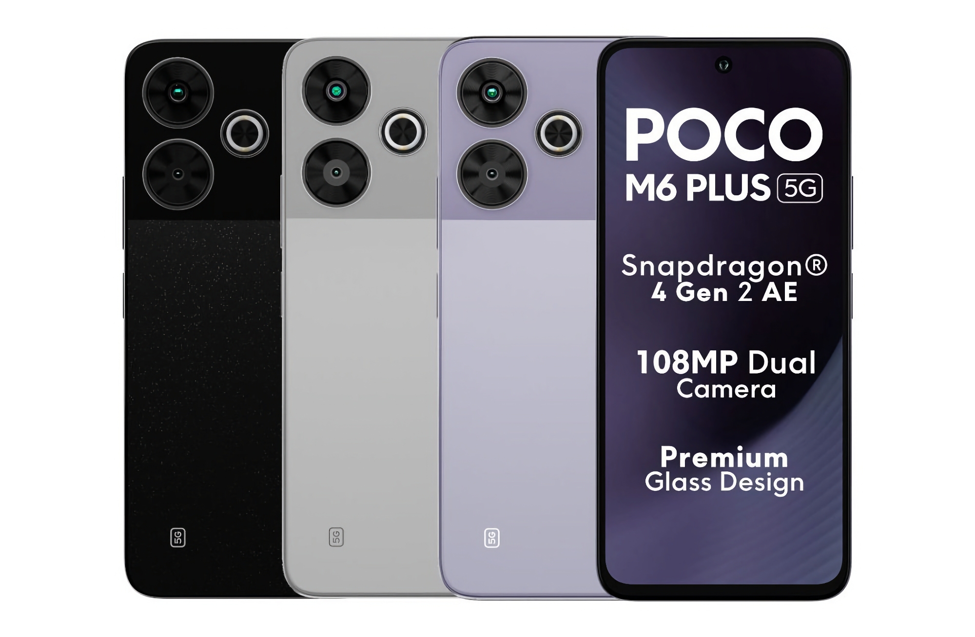 POCO M6 Plus 5G: wyświetlacz 120 Hz, układ Snapdragon 4 Gen 2 AE, aparat 108 MP i cena od 160 USD
