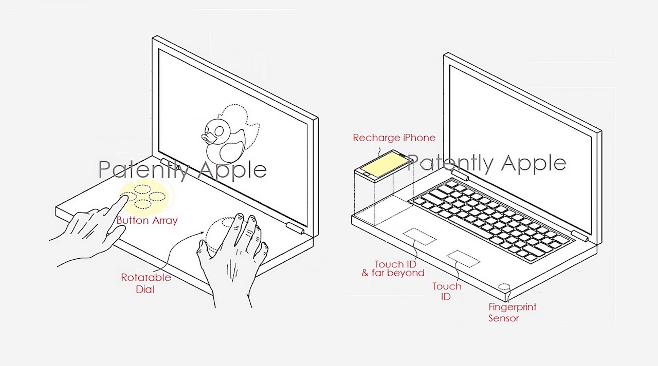 Apple ma patent na MacBooka z dwoma wyświetlaczami, wirtualną klawiaturą i bezprzewodowym ładowaniem dla iPhone'ów