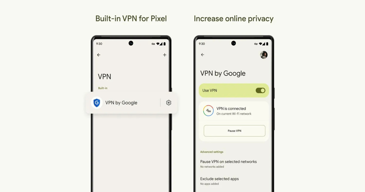 Google wprowadza "Pixel VPN by Google" zamiast Google One dla właścicieli Pixeli