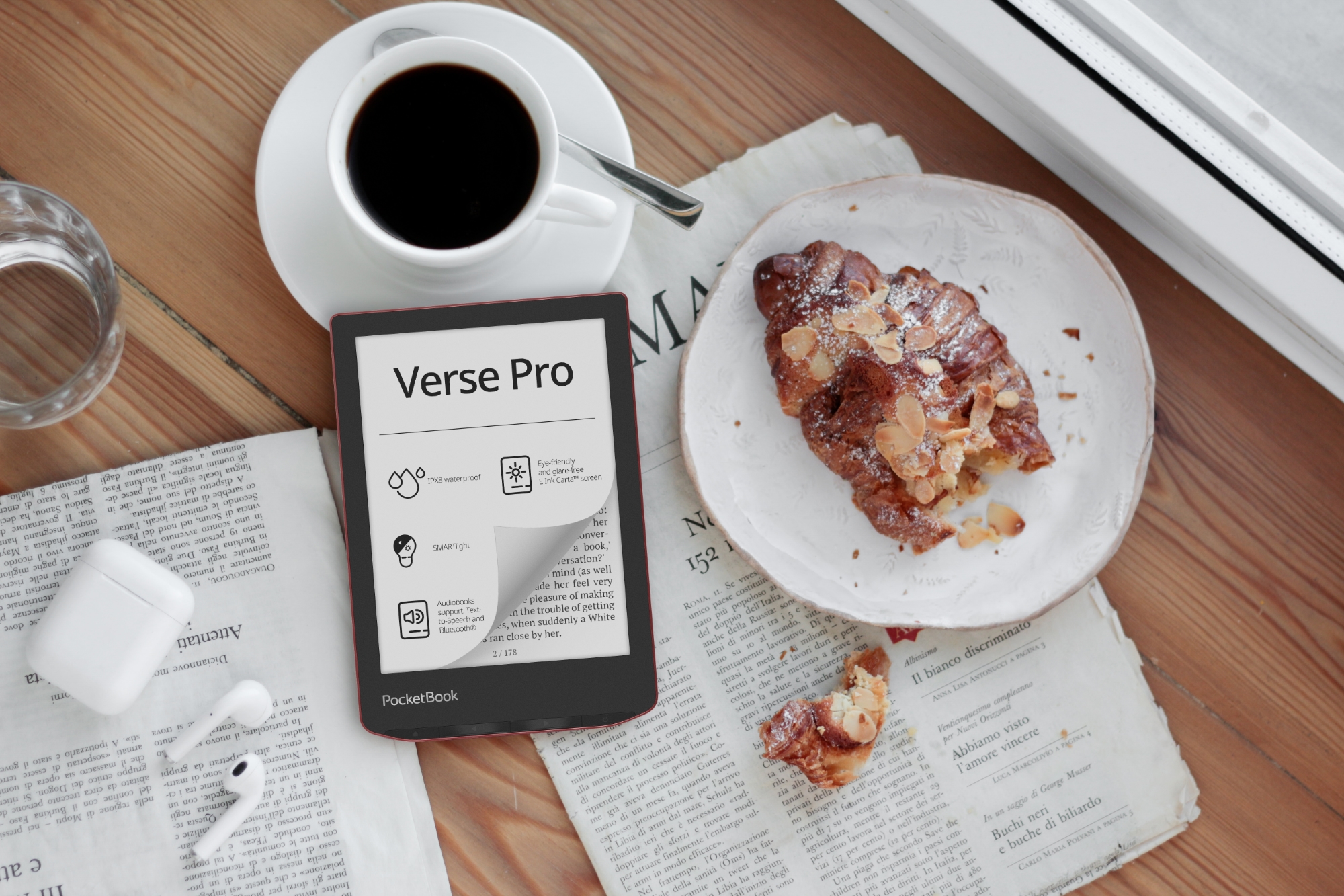 PocketBook Verse Pro: eBook z Bluetooth, ochroną IPX8 i 6-calowym ekranem E Ink Carta