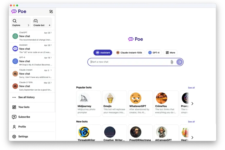 Poe zaprezentowało aplikację desktopową, która umożliwia korzystanie ze wszystkich chatbotów sztucznej inteligencji w jednym miejscu.