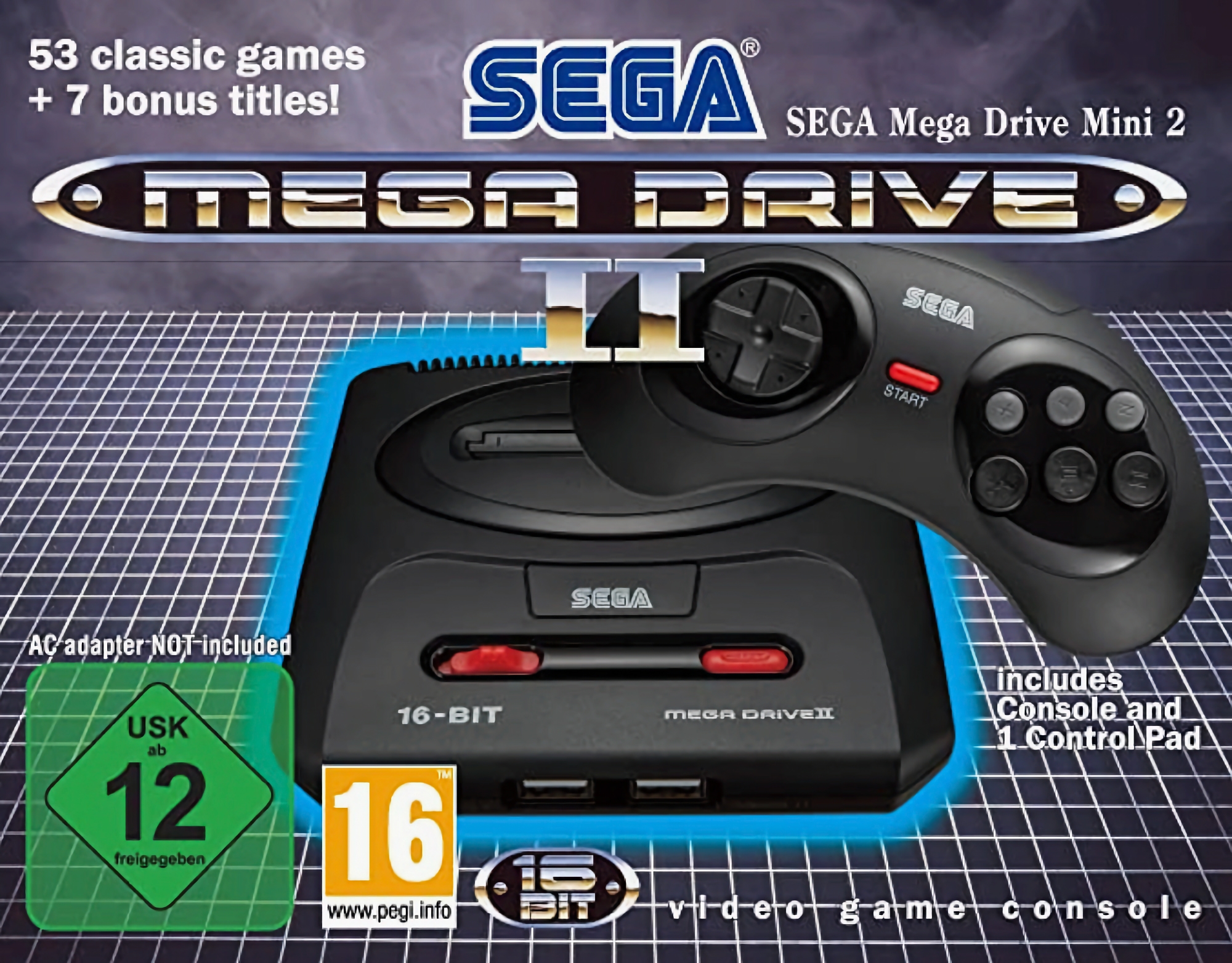 Retrokonsola z 60 preinstalowanymi 16-bitowymi grami SEGA Mega Drive Mini 2 zaprezentowana w Ameryce Północnej i Europie