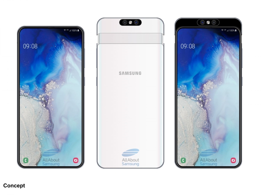 Budżetowy flagowy Samsung Galaxy A90 z kamerą przesuwną pojawił się renderach koncepcyjnych