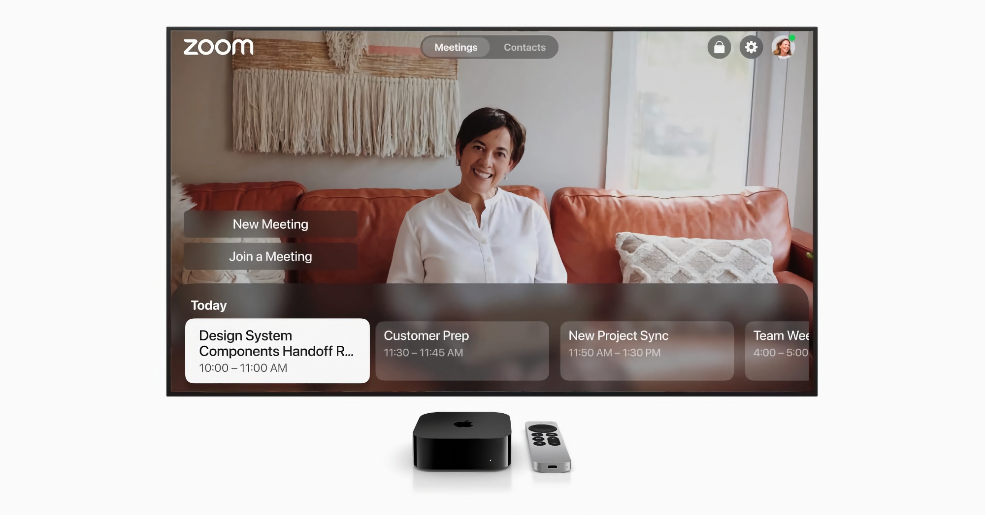 Aplikacja Zoom z obsługą kamery Continuity jest już dostępna na Apple TV 4K