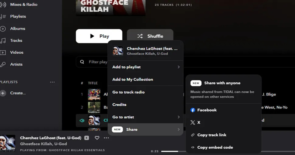 Nowa funkcja Tidal pozwala znajomym odkrywać utwory udostępniane w Spotify