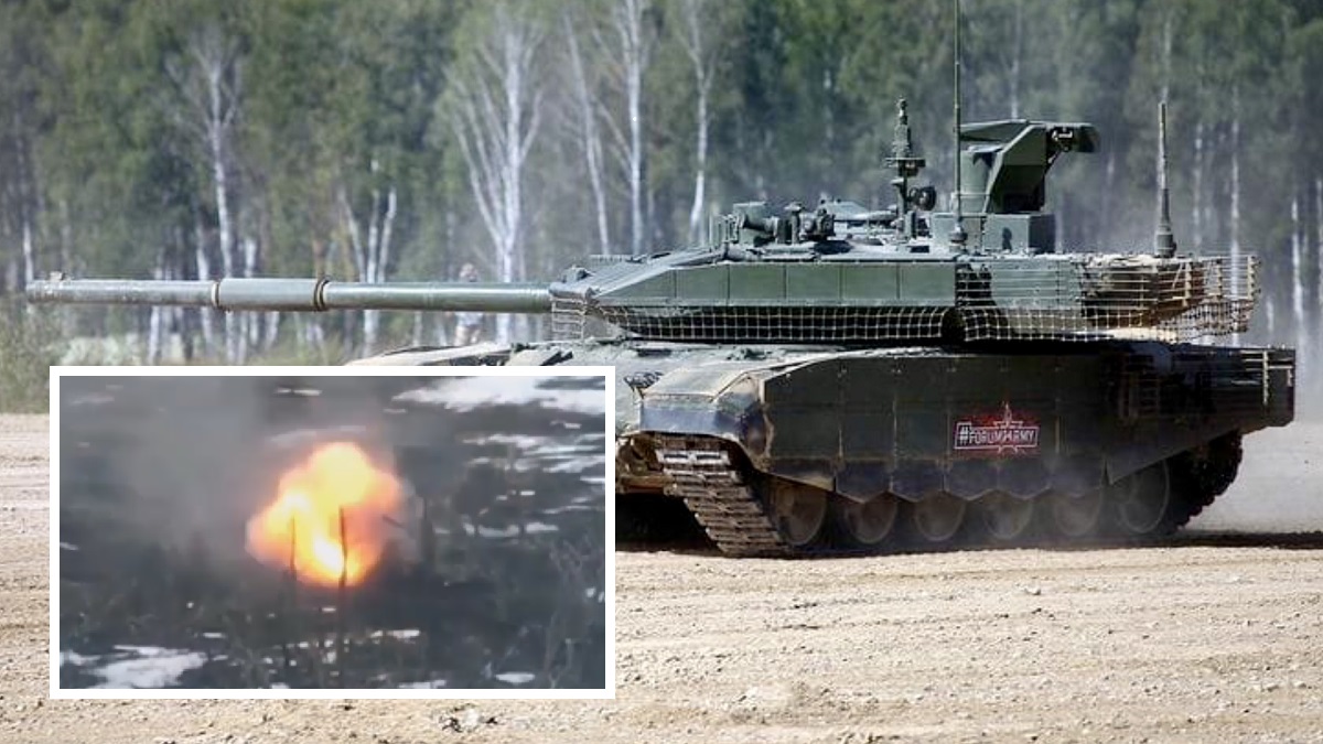 Siły zbrojne Ukrainy niszczą kolejny rosyjski zmodernizowany czołg T-90M "Proryw" o wartości od 2 mln USD