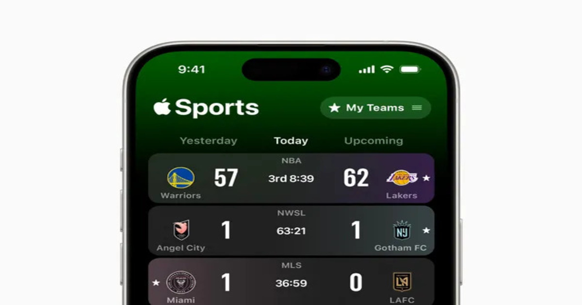 Apple uruchamia aplikację Apple Sports z wynikami zakładów na ligi sportowe
