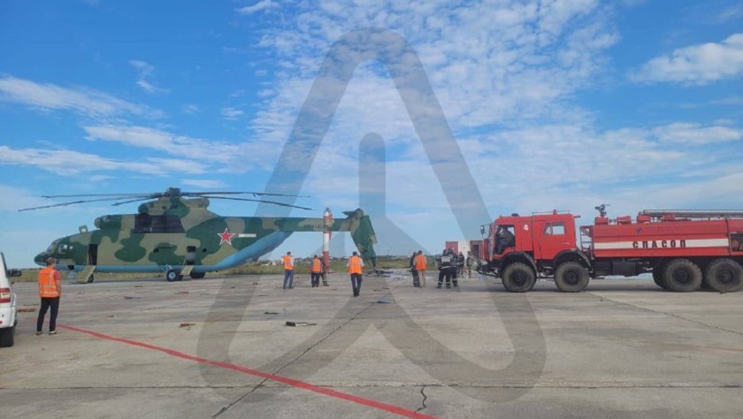 W Rosji największy na świecie śmigłowiec Mi-26 Federalnej Służby Bezpieczeństwa przeciął maszt i stracił ogon.