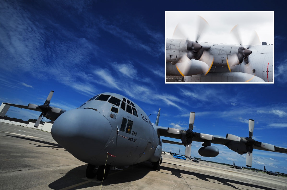 US Air Force zawiesza użycie prawie wszystkich samolotów transportowych Lockheed C-130H Hercules z powodu pękniętych śmigieł
