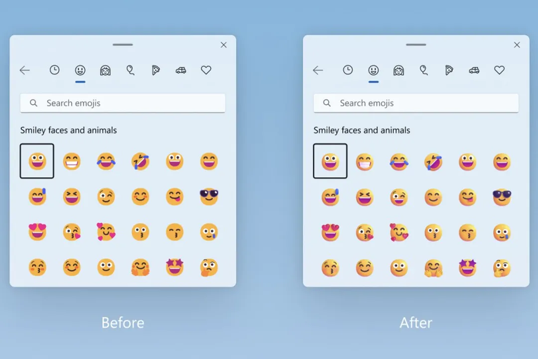 Najnowsza wersja testowa systemu Windows 11 zawiera zaktualizowane emotikony, które Microsoft ogłosił w 2021 roku