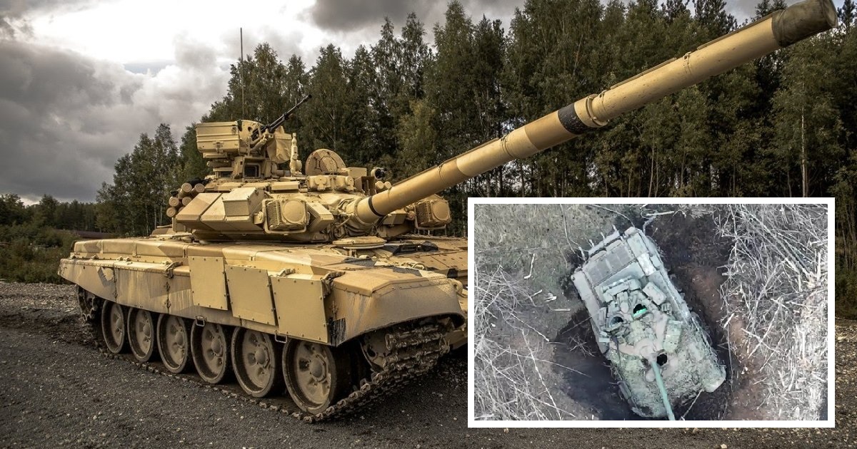 Siły Obronne Ukrainy niszczą dronem rosyjski czołg eksportowy T-90S o wartości 2,5 mln