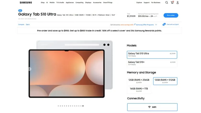 Od 1000 do 1620 dolarów: Samsung ujawnia ceny Galaxy Tab S10 w USA 