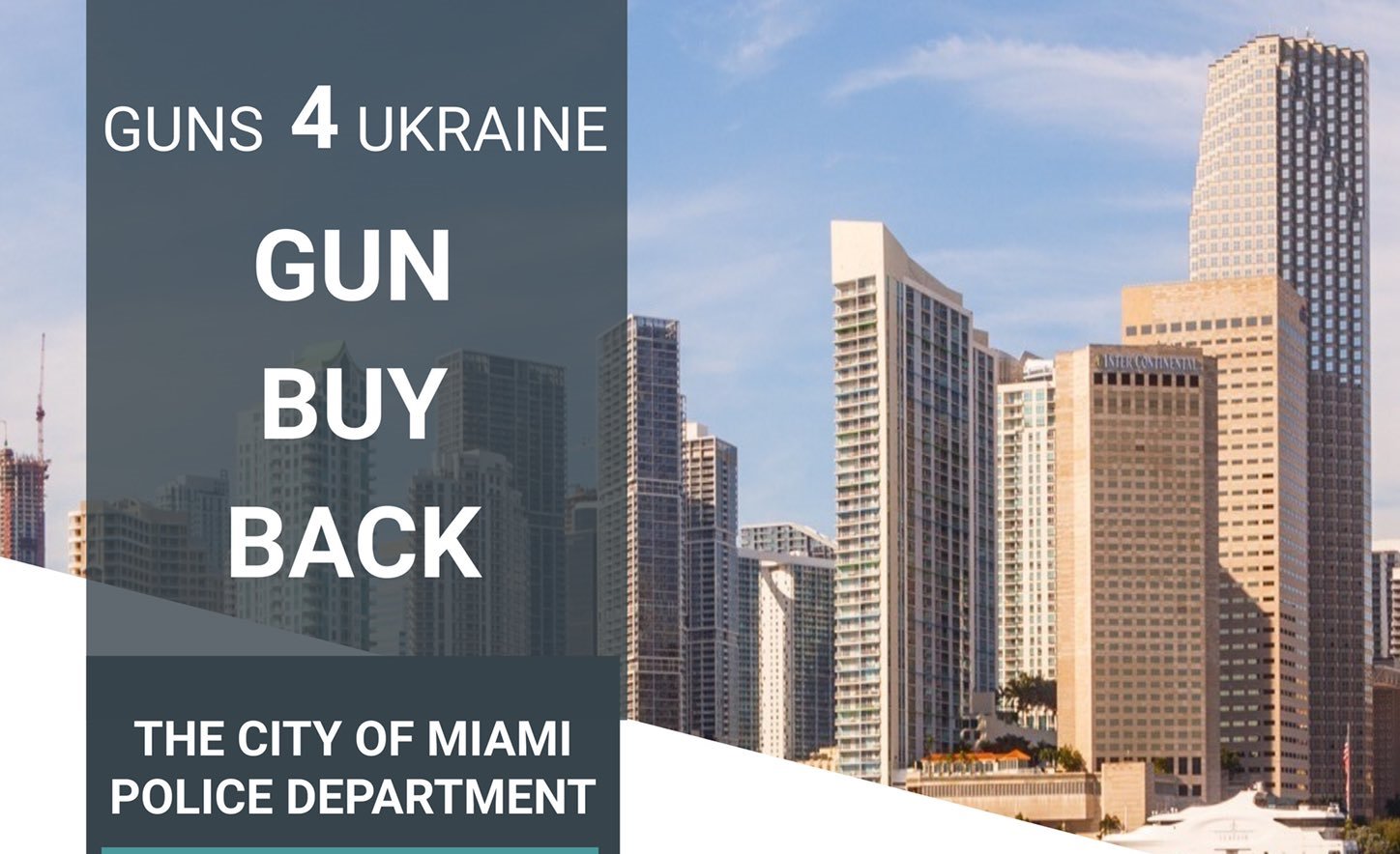 Miami kupuje broń palną od lokalnych mieszkańców, aby wysłać ją na Ukrainę