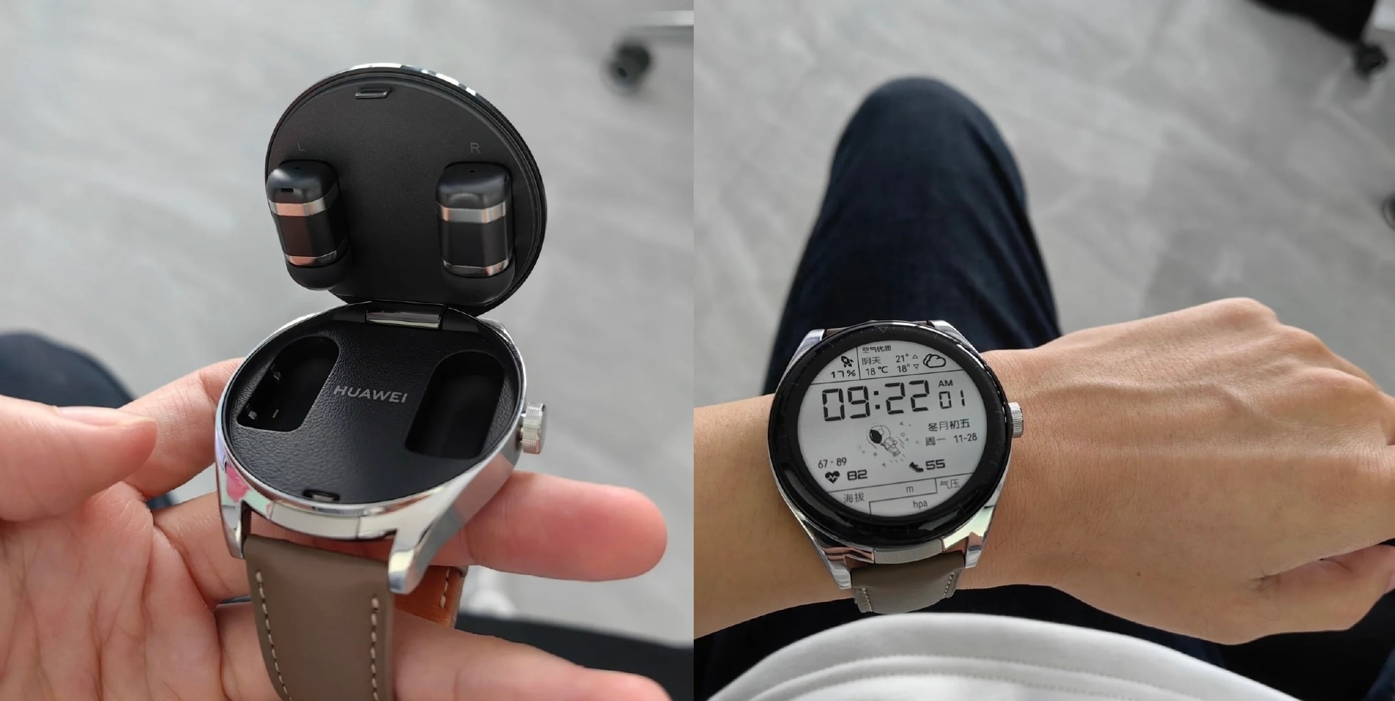 Oto jak będzie wyglądał Huawei Watch Buds: smartwatch z wbudowanymi słuchawkami TWS