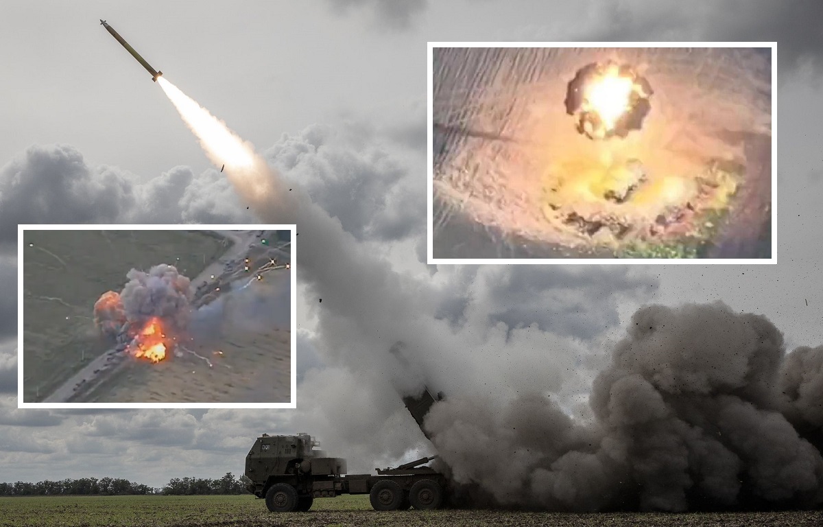Ukraińskie Siły Zbrojne niszczą system rakietowy BM-21 Grad i konwój rosyjskiego sprzętu wojskowego za pomocą precyzyjnych pocisków GMLRS M30A1.