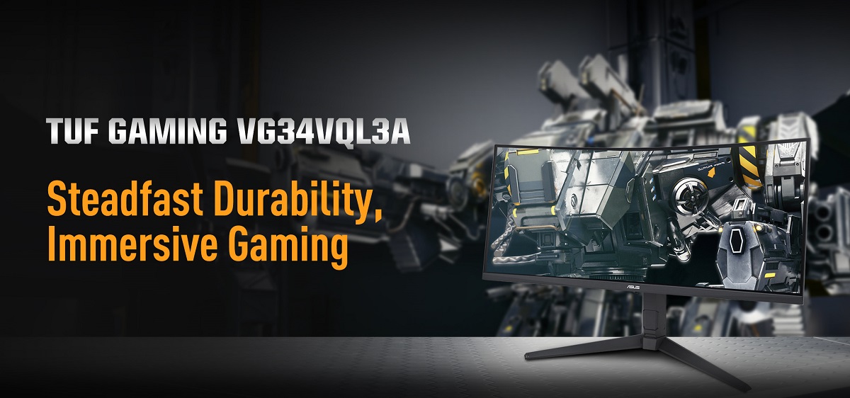 ASUS zaprezentował zakrzywiony monitor gamingowy TUF Gaming VG34VQL3A z częstotliwością odświeżania 180 Hz i promieniem krzywizny 1500R